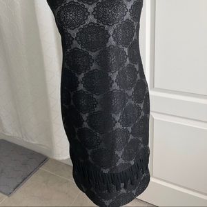 Taylor lace and tweed dress